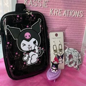Kuromi Hard Shell Crossbody Bag & Accessories